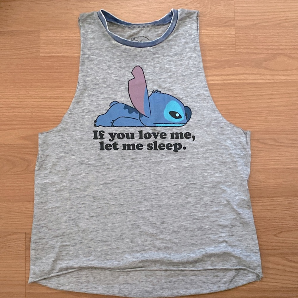 ❤️ Disney’s Lilo & Stitch Grey Tank Top Muscle Tee Size M NWOT